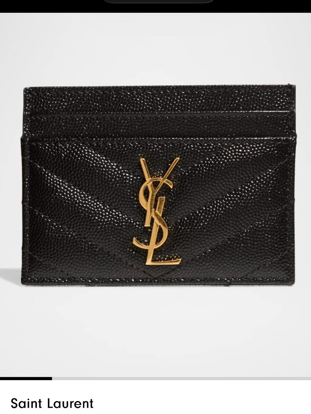 Saint Laurent Black Card Case with Gold YSL Monogram